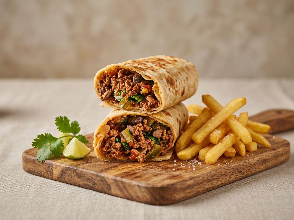 Beef Chapati with Fries