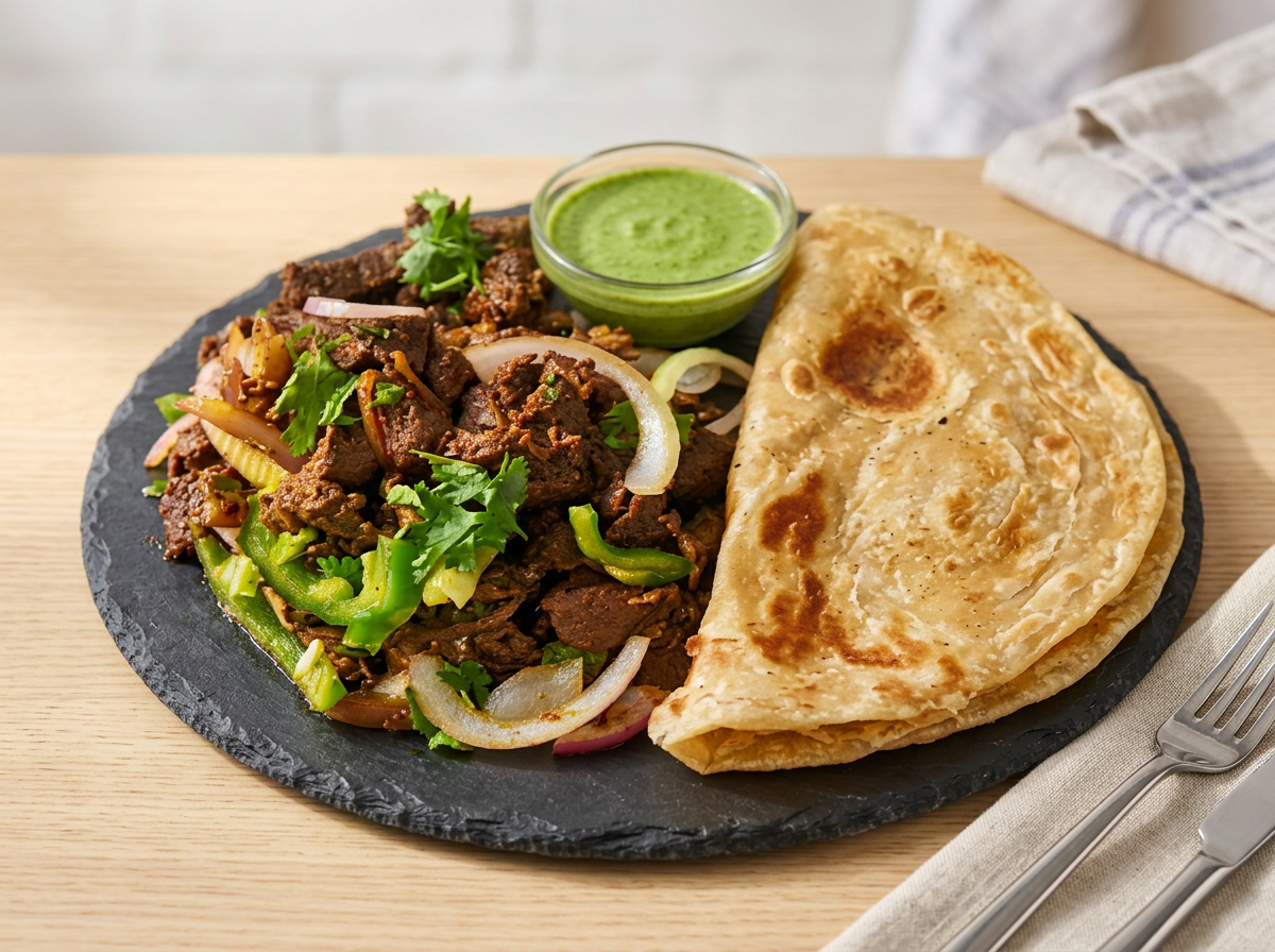 Beef Sukhar with Chapati