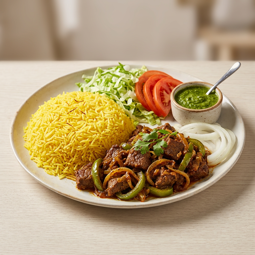 Beef Sukhar with Rice
