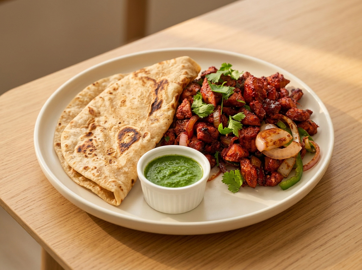 Chapati with Chicken Sukhar