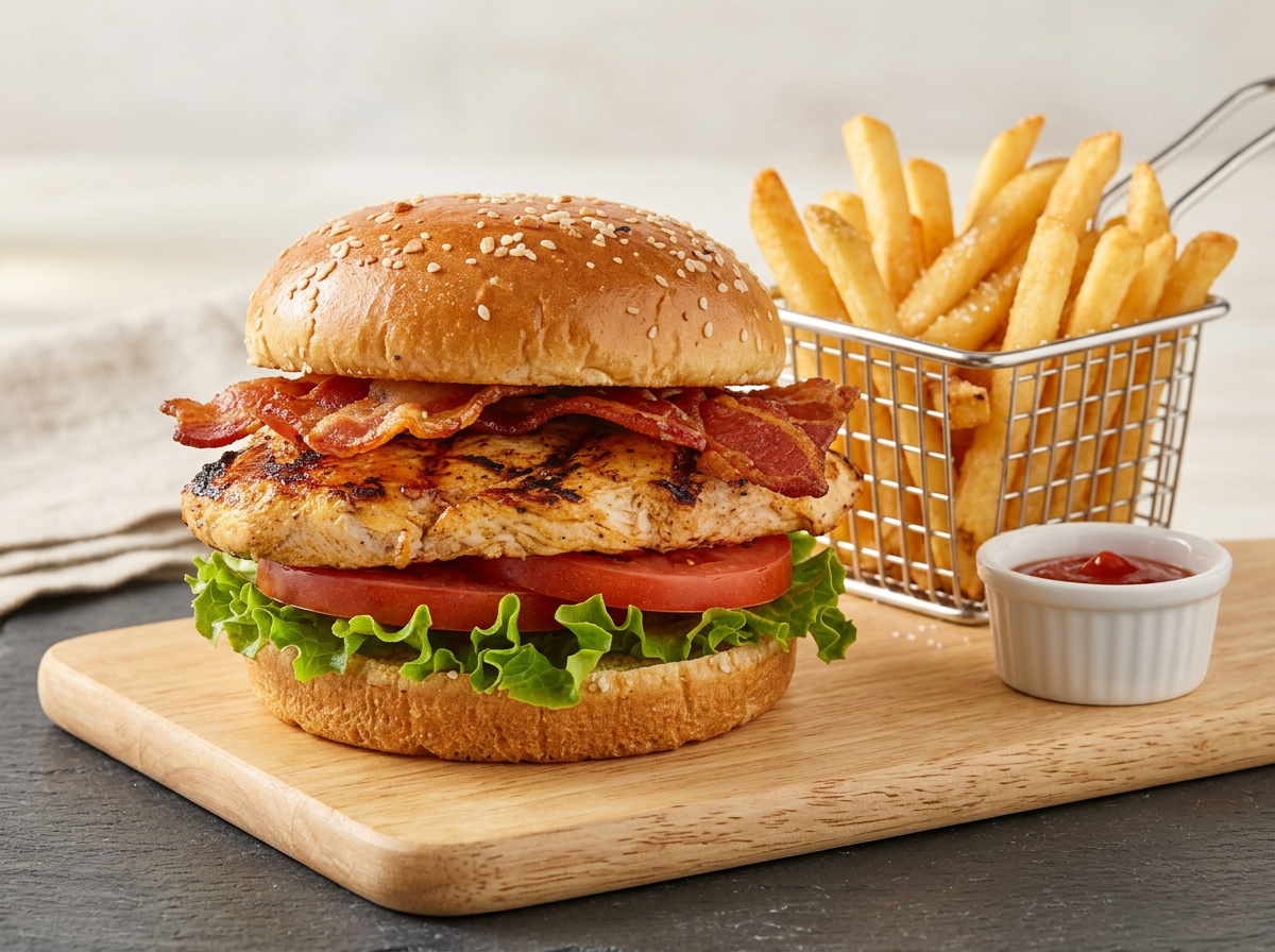 Grilled Chicken Sandwich with Fries